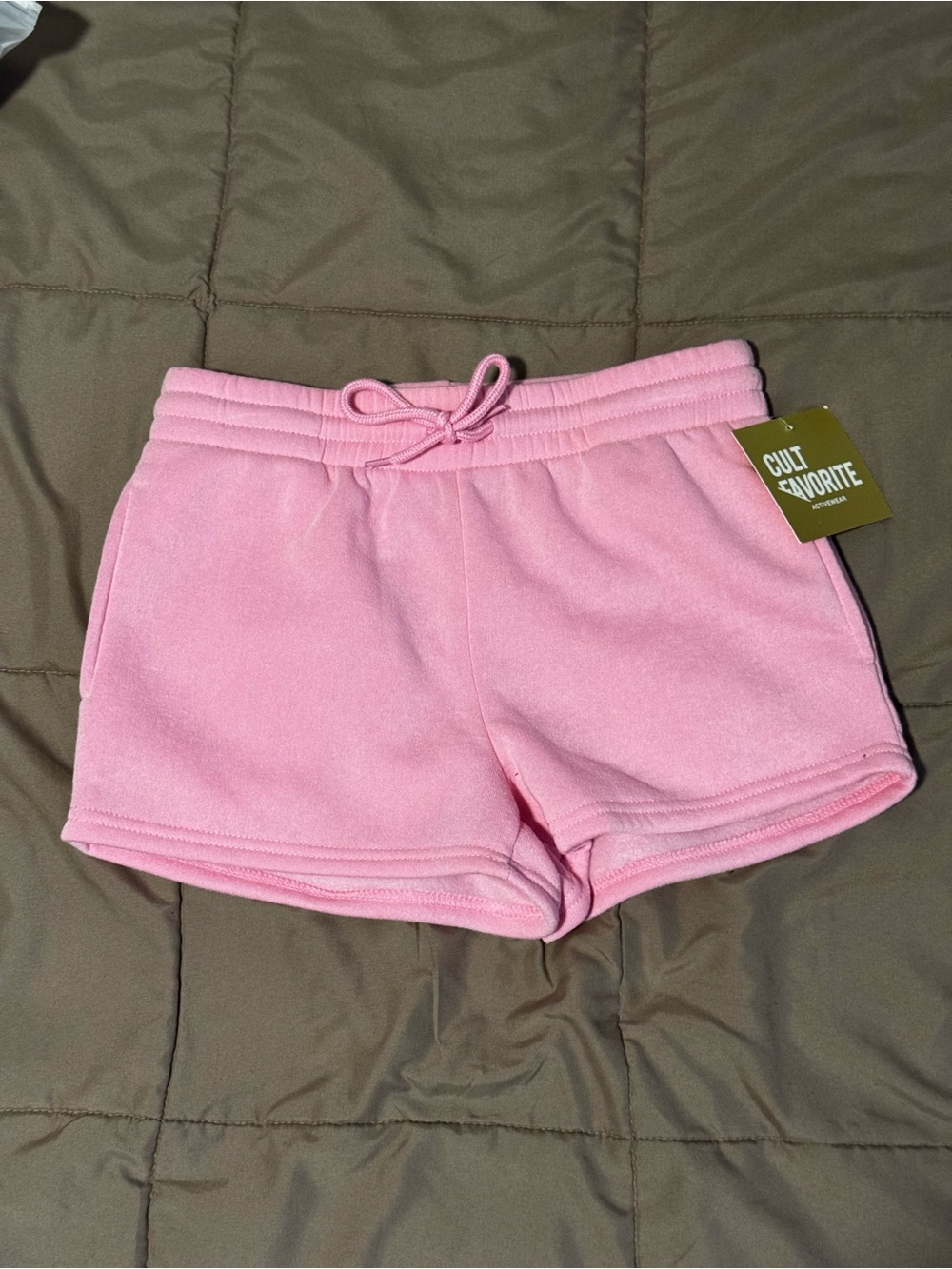 Women's Pink Athletic Shorts - Cozy Fleece Drawstring